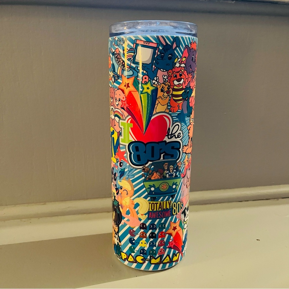 Colorful 80s Themed Tumbler